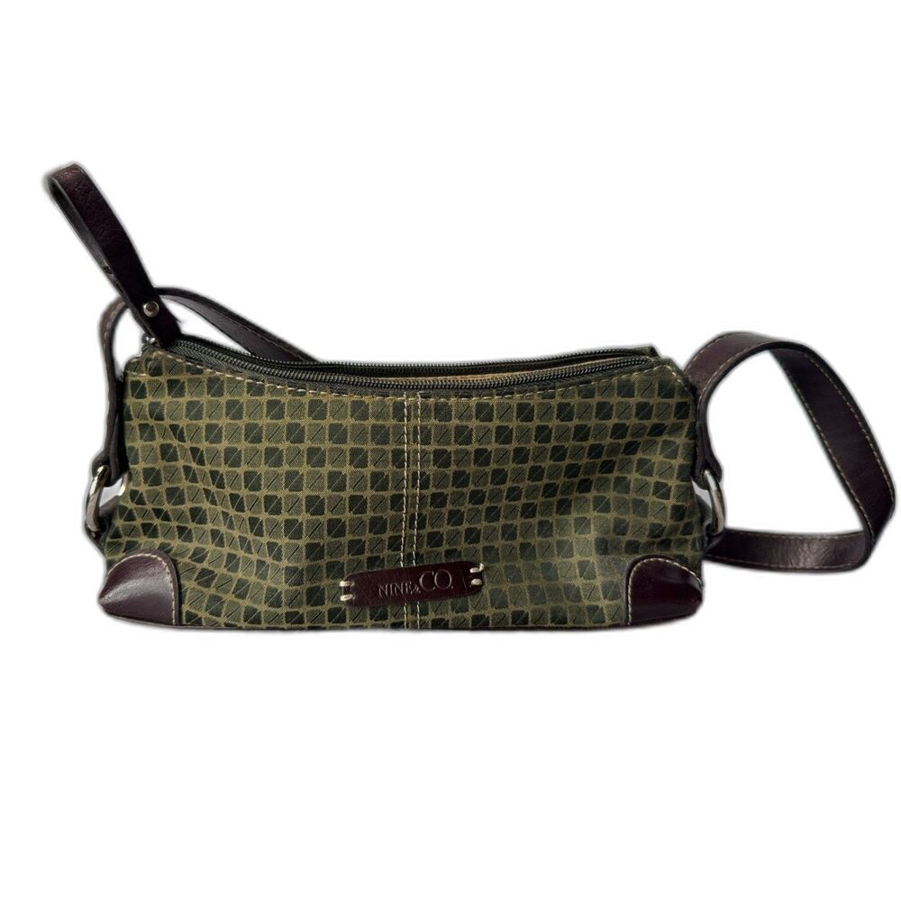 Vintage Y2K Nine & Co Geometric Mini Shoulder Bag Earth Tone
